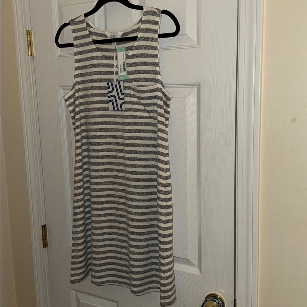 Market and spruce white striped meg knit dress :
